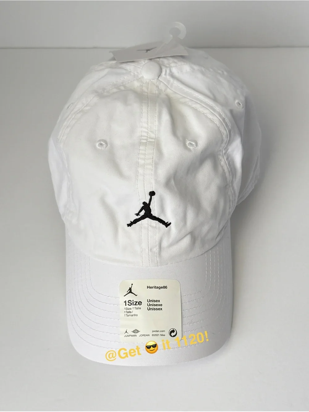 Jordan Jumpman Heritage86 Washed Cap One Size Unisex White DC3673-100